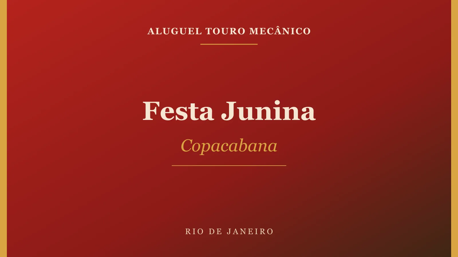 Touro mecânico em Copacabana, Rio de Janeiro