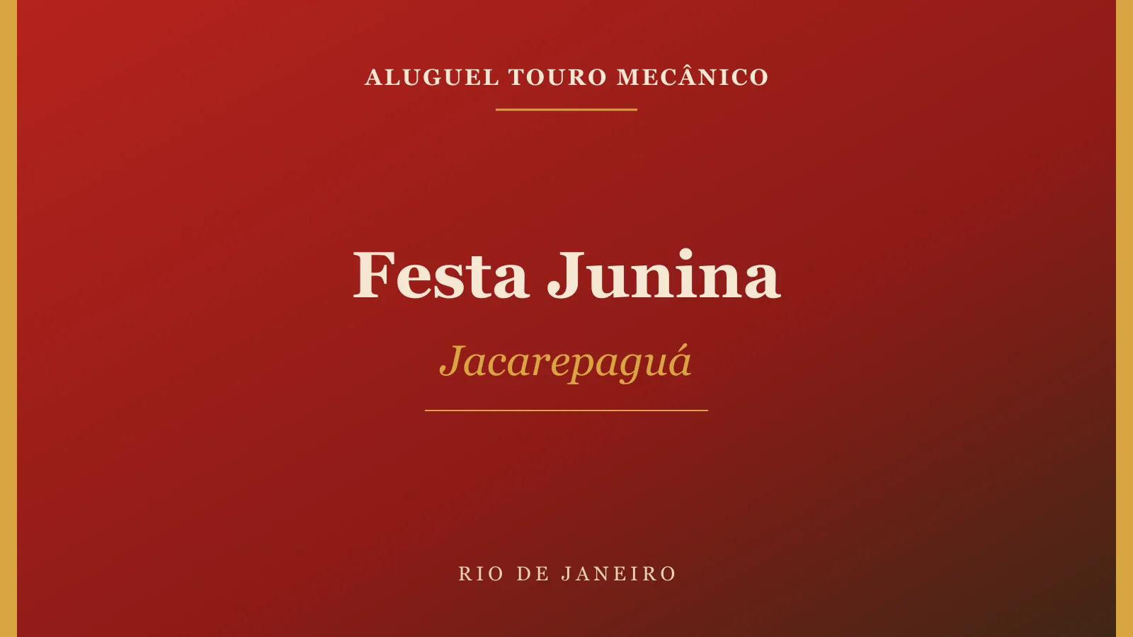Touro mecânico em Jacarepaguá, Rio de Janeiro