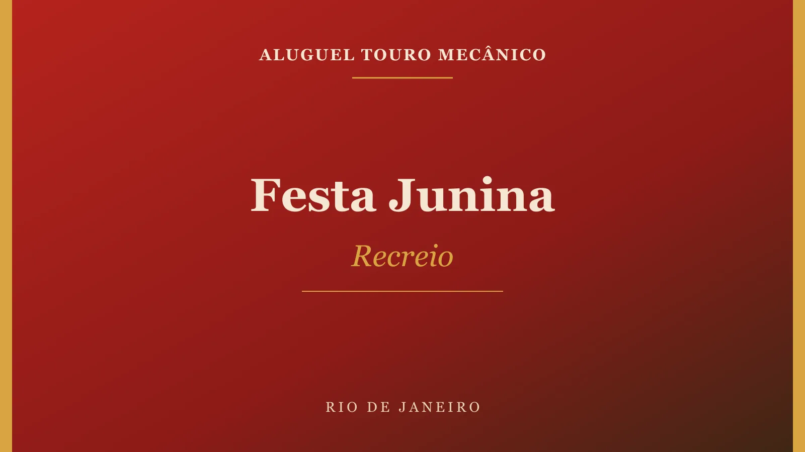 Touro mecânico em Recreio dos Bandeirantes, Rio de Janeiro
