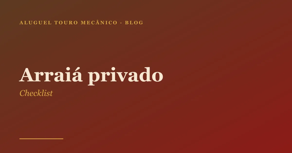 Festa junina privada com touro mecânico montado em quintal no Rio de Janeiro